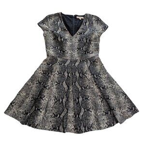 Banana Republic Heritage Metallic Jacquard Fit & Flare Midi Party Dress | Size 8